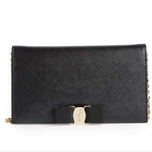 Brand new black Ferragamo wallet on chain.